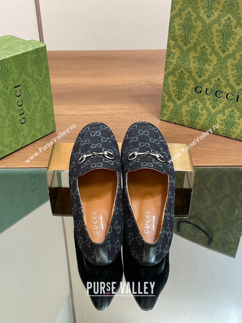 Gucci Jordaan GG Denim Loafer Black 2024 (SS-24051605)