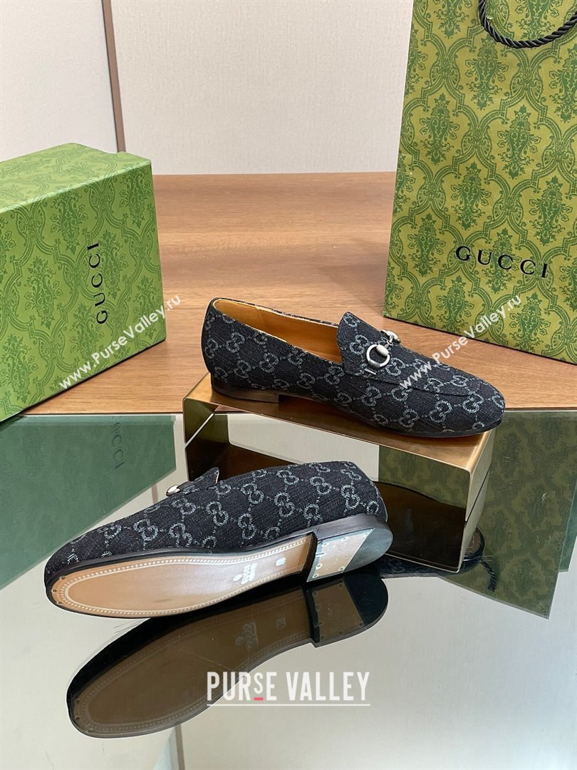 Gucci Jordaan GG Denim Loafer Black 2024 (SS-24051605)