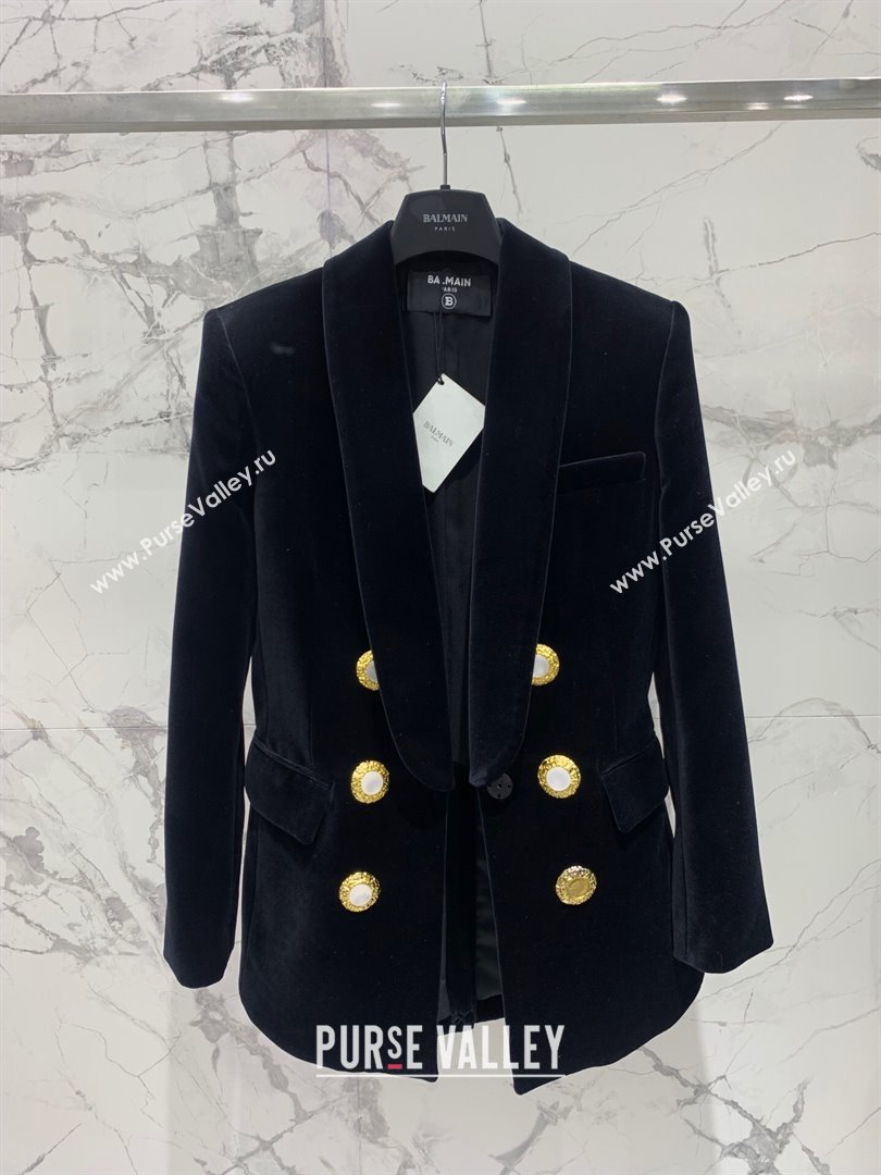 Balmain Velvet Jacket B101802 Black 2024 (Q-24101802)