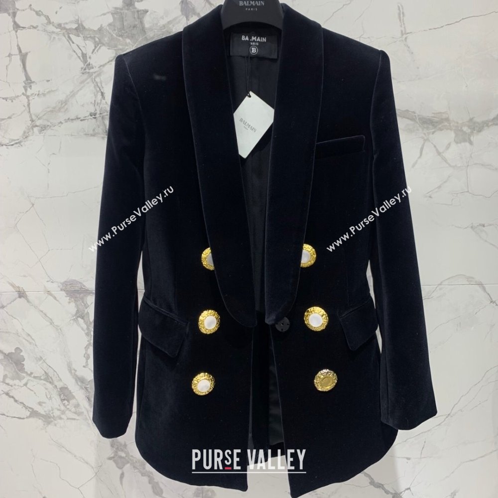 Balmain Velvet Jacket B101802 Black 2024 (Q-24101802)