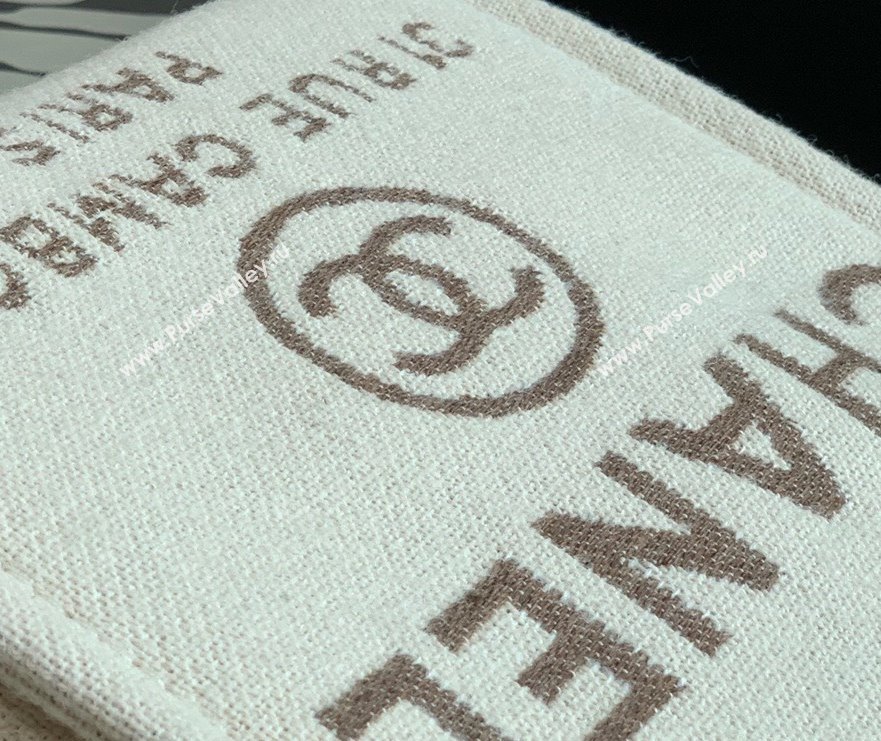 Chanel Deauville Mixed Fibers Small Shopping Bag White 2021 (XING-21101251)
