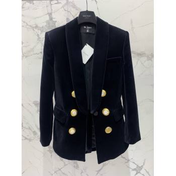 Balmain Velvet Jacket B101802 Black 2024 (Q-24101802)