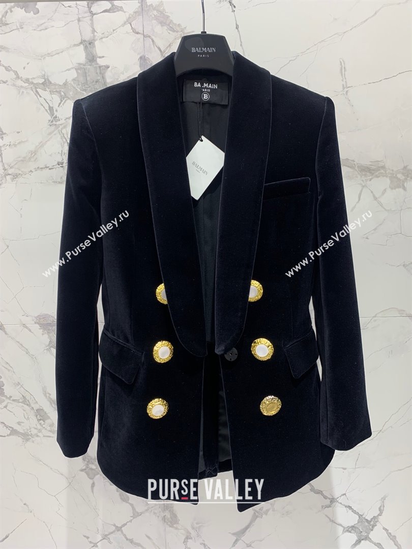 Balmain Velvet Jacket B101802 Black 2024 (Q-24101802)