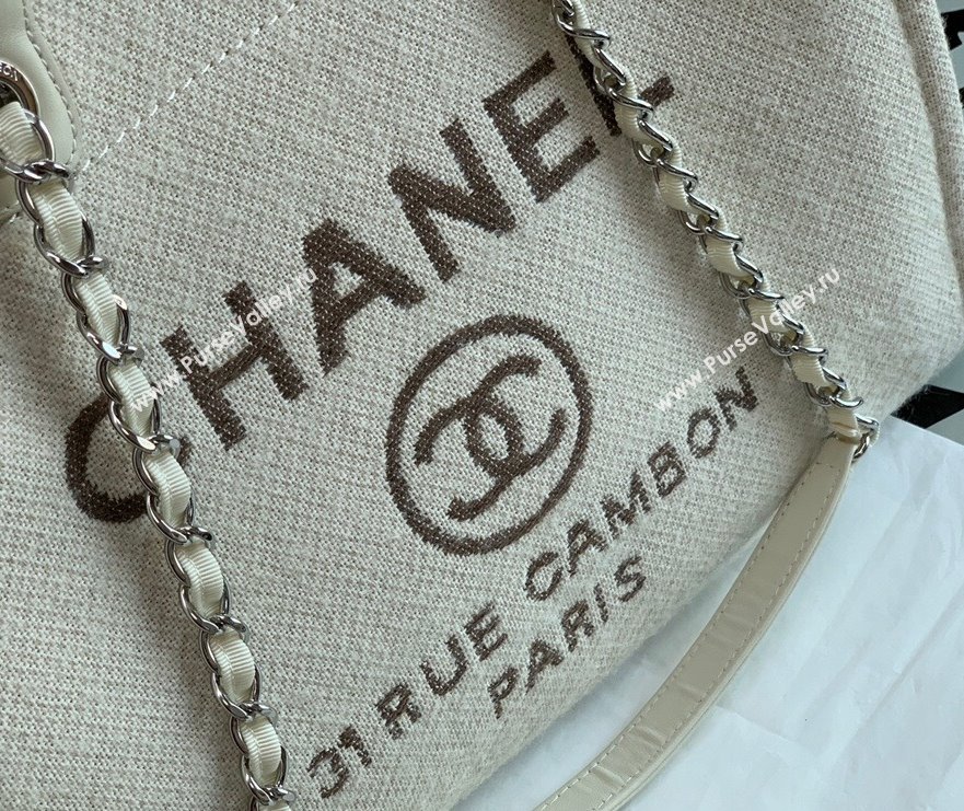 Chanel Deauville Mixed Fibers Large Shopping Bag A66941 White 2021 (XING-21101253)