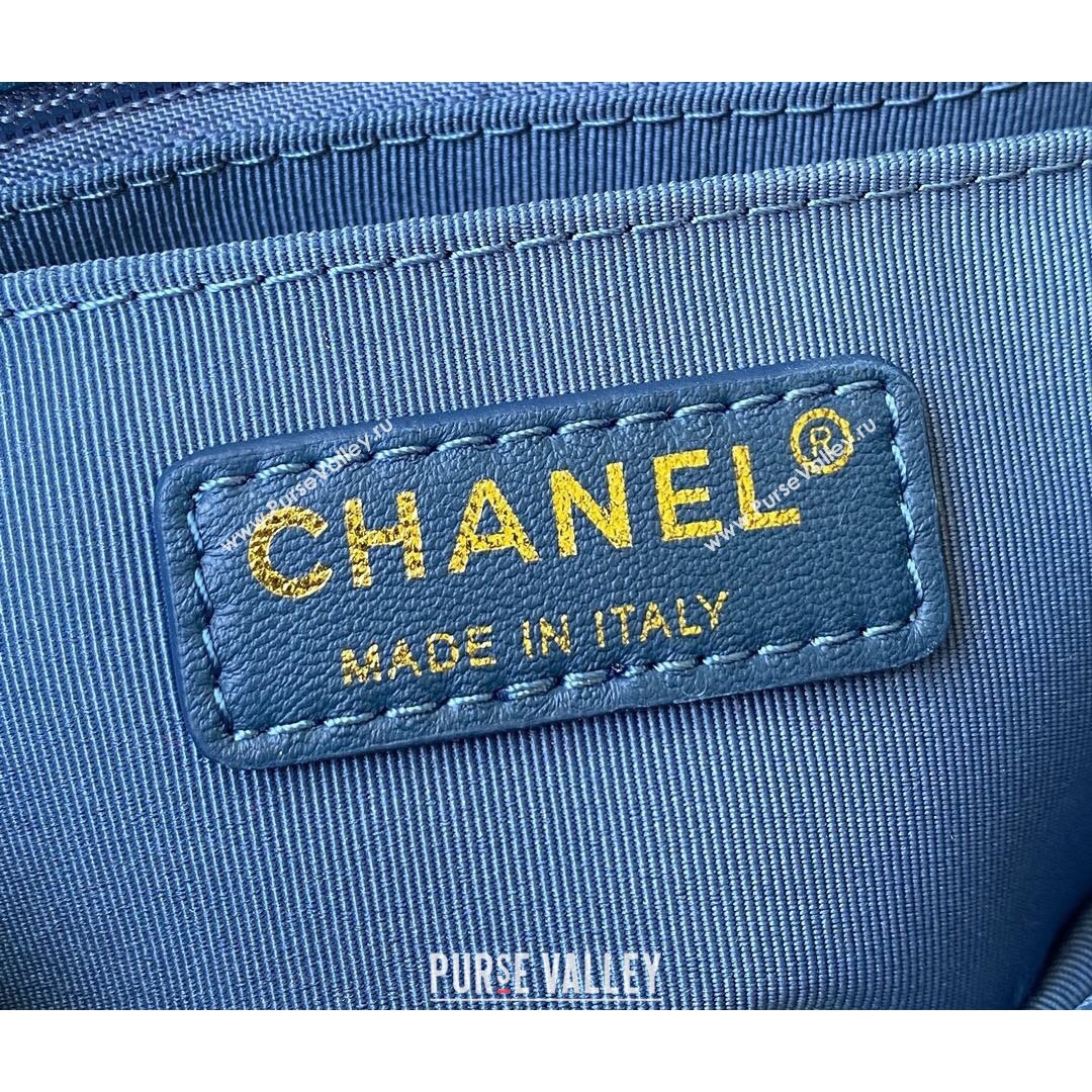 Chanel Camellia Velvet Mini Squre Flap Bag  AS2619 Navy Blue 2021 (SSZ-21082829)