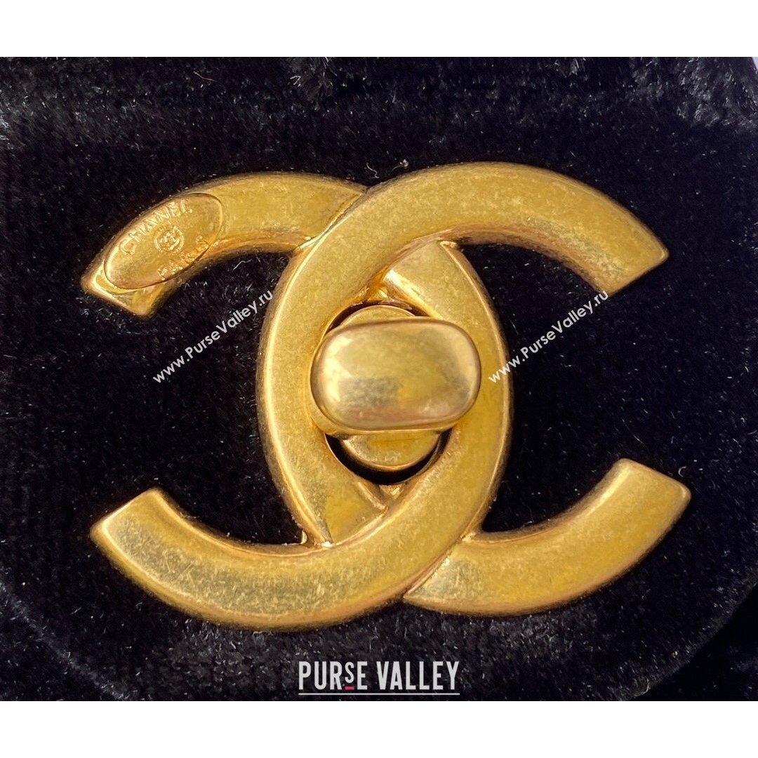 Chanel Camellia Velvet Mini Squre Flap Bag  AS2619 Black 2021 (SSZ-21082828)