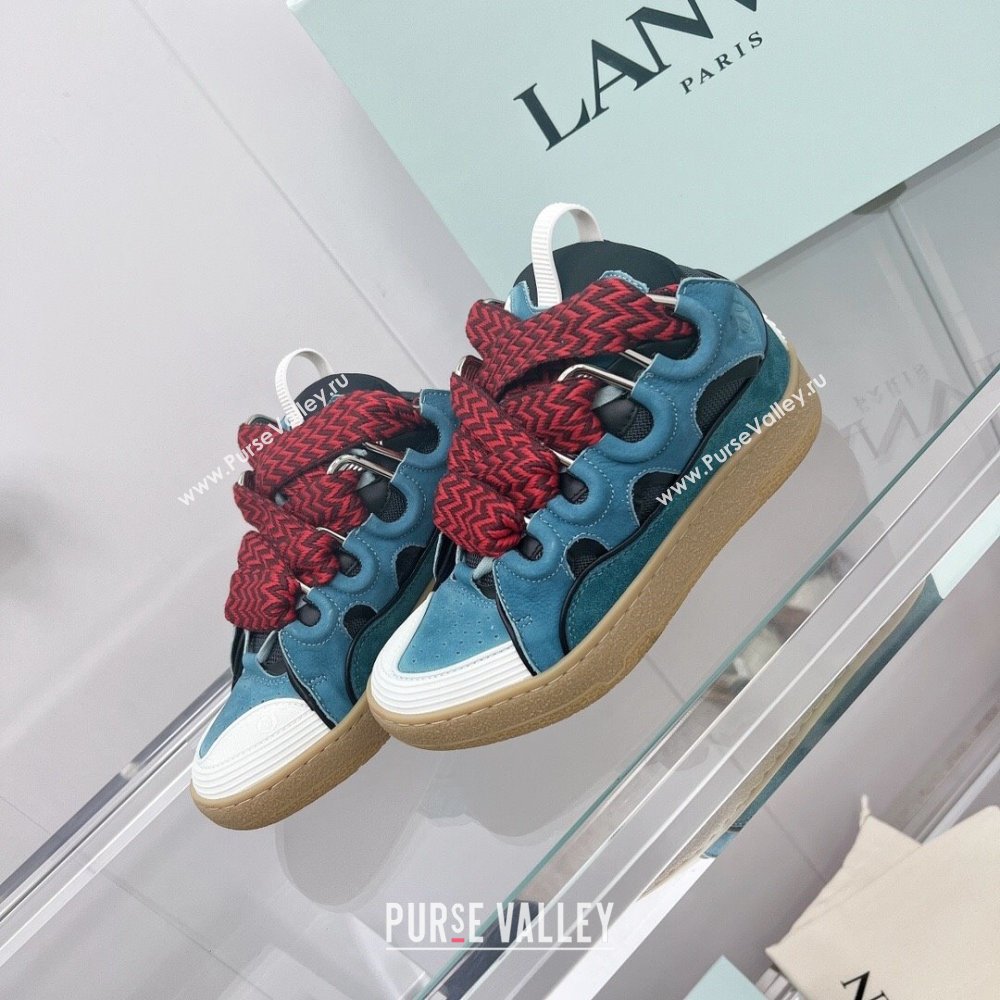 Lanvin Leather Curb Sneakers L110120 Blue 2023 Top (KL-23110120)