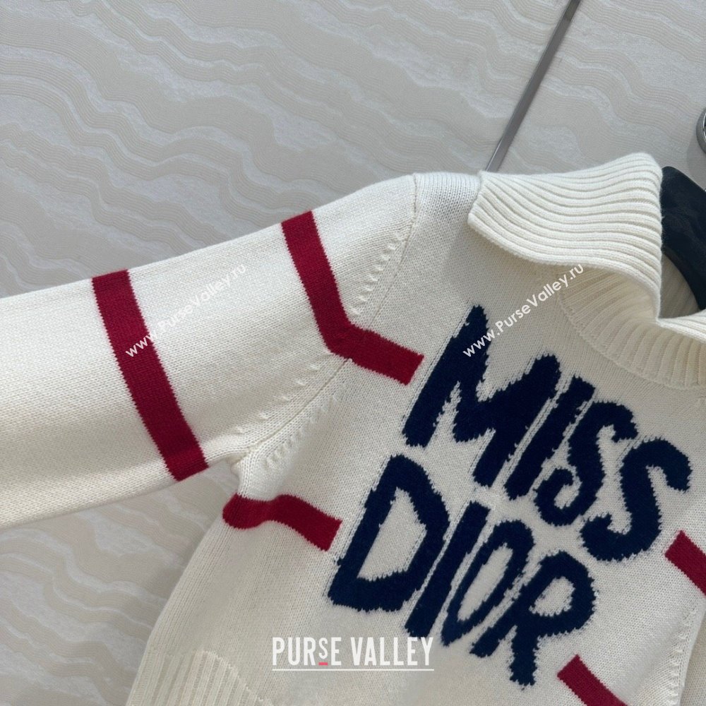 Dior Wool Cashmere DiorAlps Mock Neck Sweater D101808 White 2024 (Q-24101808)