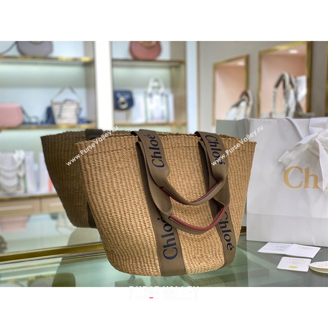 Chloe Large Woody Basket Bag Brown/Beige 2021 04 (NA-21082806)