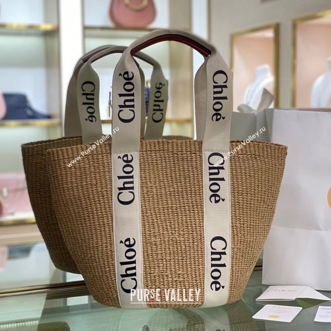 Chloe Large Woody Basket Bag White/Beige 2021 05 (NA-21082807)