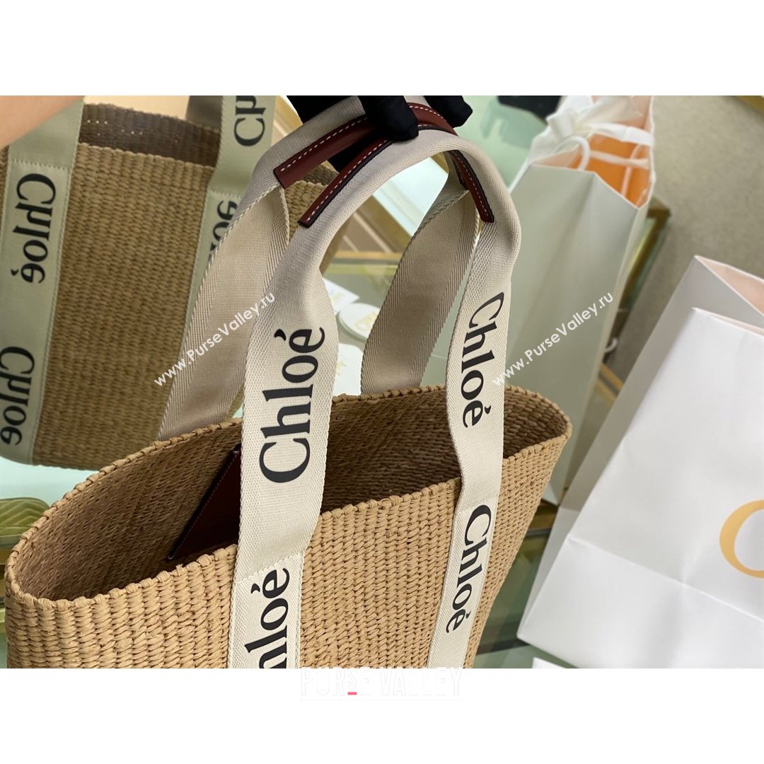 Chloe Large Woody Basket Bag White/Beige 2021 05 (NA-21082807)