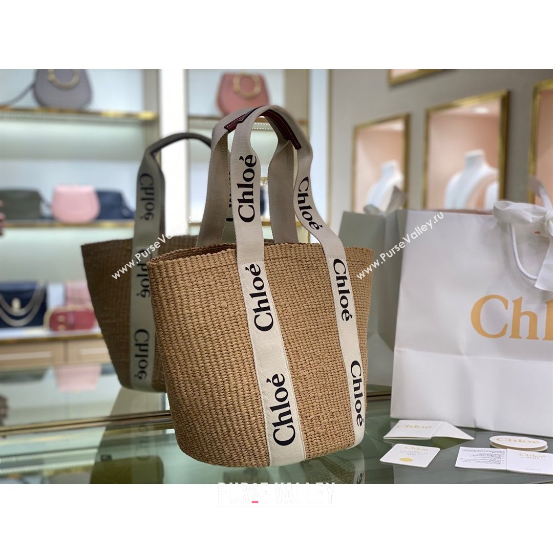 Chloe Large Woody Basket Bag White/Beige 2021 05 (NA-21082807)