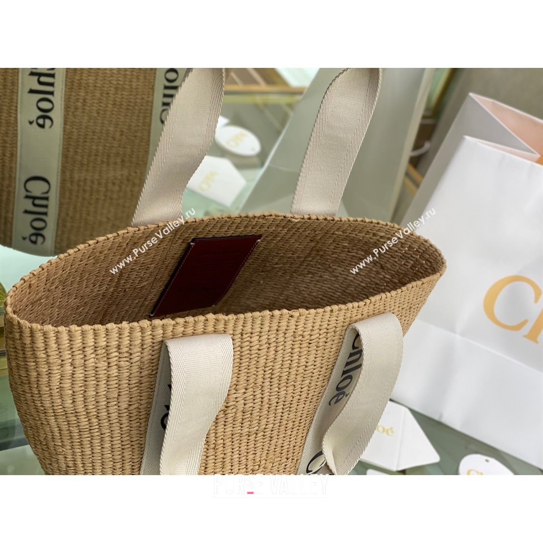 Chloe Large Woody Basket Bag White/Beige 2021 05 (NA-21082807)