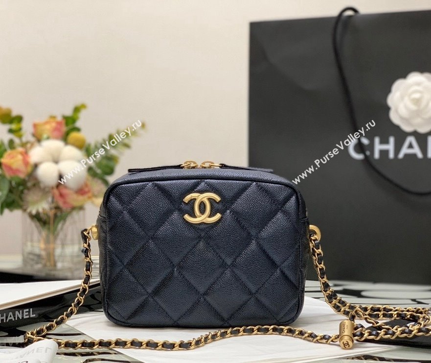 Chanel Iridescent Grained Calfskin Camera Bag AS2856 Black 2021 (XING-21101271)