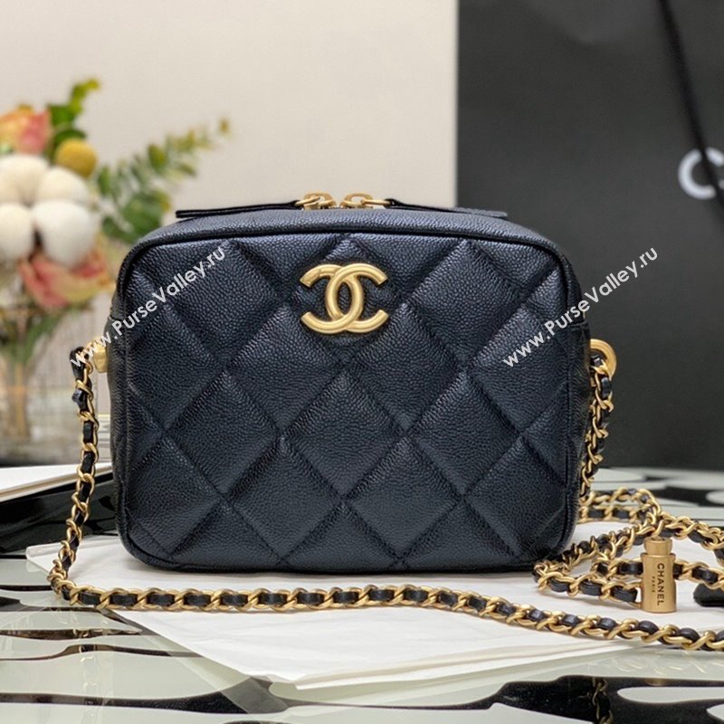 Chanel Iridescent Grained Calfskin Camera Bag AS2856 Black 2021 (XING-21101271)