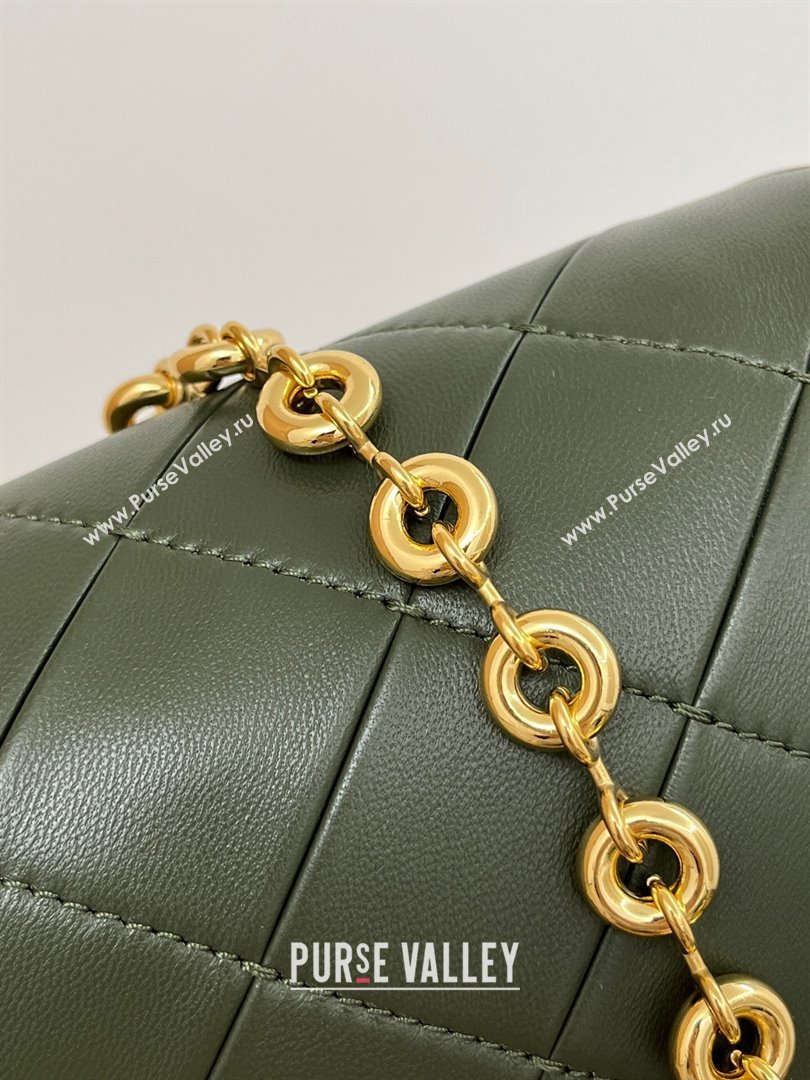 Loewe Puffer Goya in Pleated Shiny Nappa Lambskin 9076 Bottle Green 2024 Top (KE-24090201)