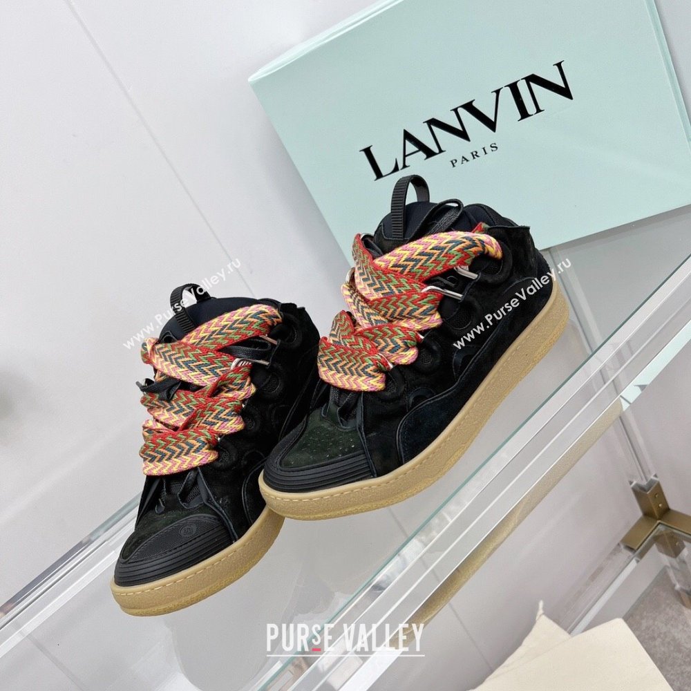 Lanvin Leather Curb Sneakers L110126 Black 2023 Top (KL-23110126)