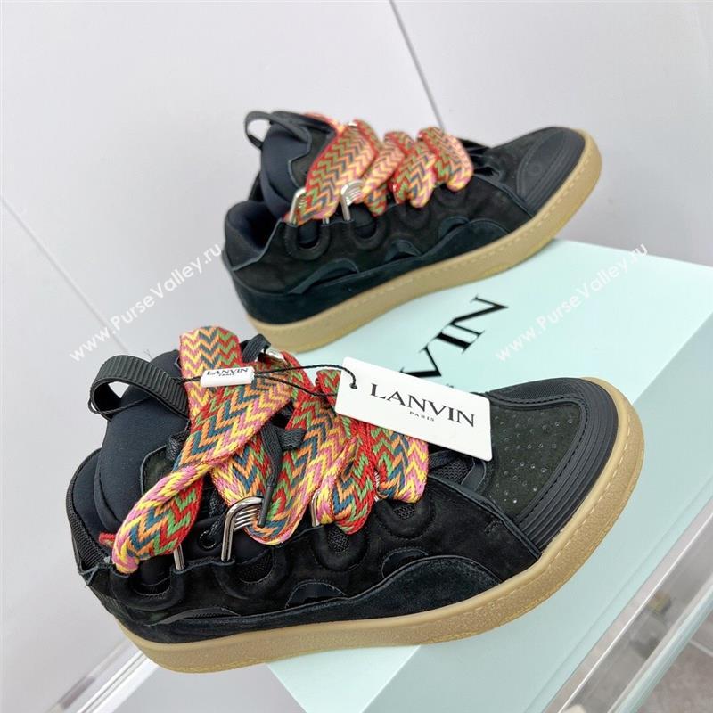 Lanvin Leather Curb Sneakers L110126 Black 2023 Top (KL-23110126)