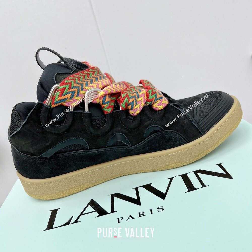 Lanvin Leather Curb Sneakers L110126 Black 2023 Top (KL-23110126)