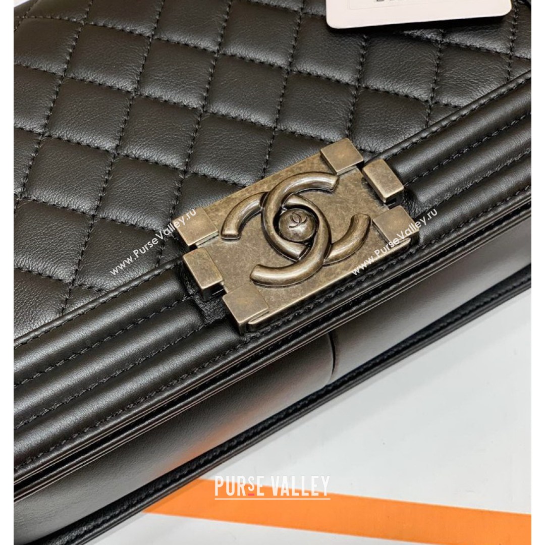 Chanel Quilted Original Incas Calfskin Leather Medium Boy Flap Bag Black/Silver (Top Quality) (SHUNY-210811055)