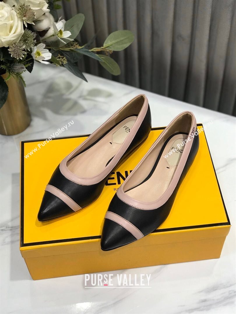 Fendi Colibri Calfskin Flat Ballerinas Black 2020 (MD-20122148)