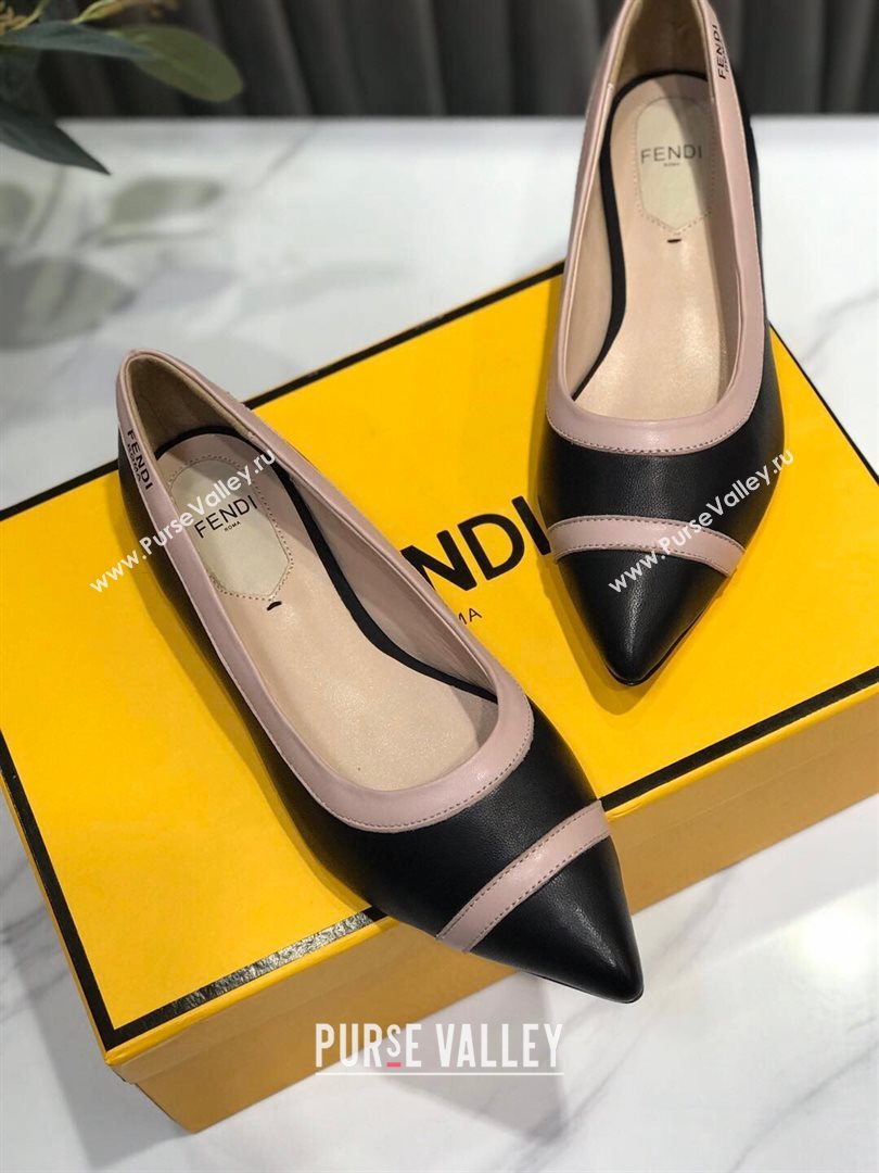 Fendi Colibri Calfskin Flat Ballerinas Black 2020 (MD-20122148)