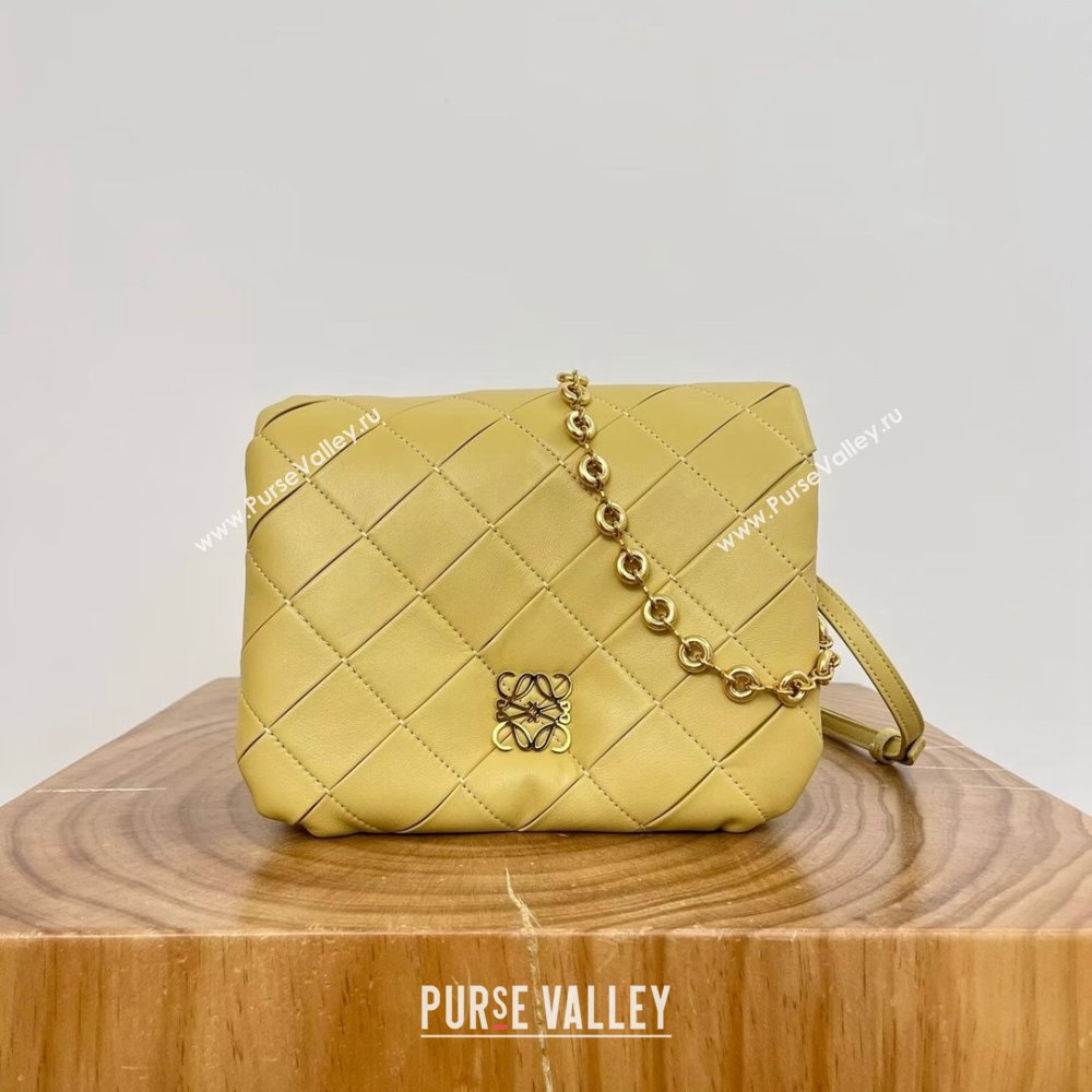 Loewe Puffer Goya in Pleated Shiny Nappa Lambskin 9076 Yellow 2024 Top (KR-24090203)