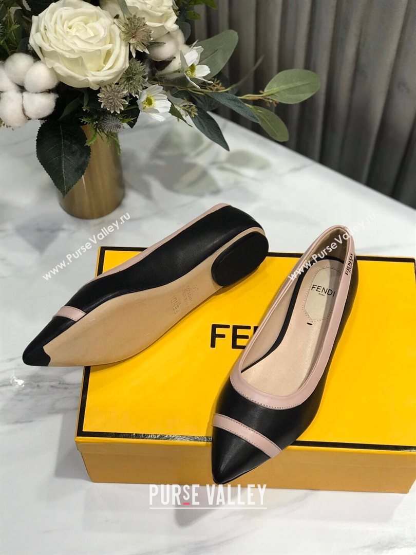 Fendi Colibri Calfskin Flat Ballerinas Black 2020 (MD-20122148)