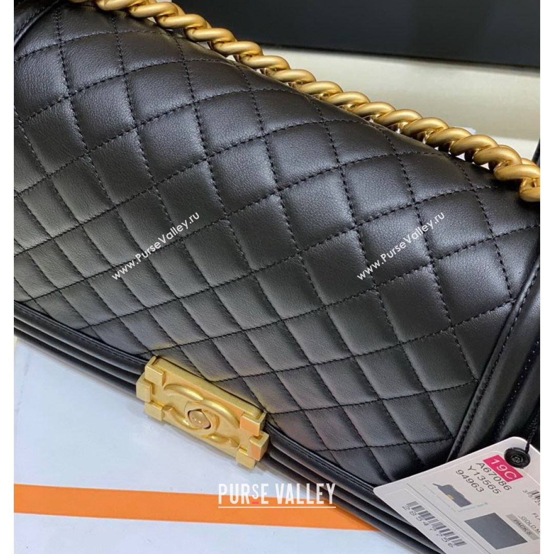 Chanel Quilted Original Incas Calfskin Leather Medium Boy Flap Bag Black/Gold (Top Quality) (SHUNY-210811056)