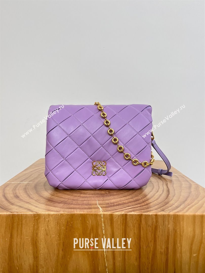 Loewe Puffer Goya in Pleated Shiny Nappa Lambskin 9076 Purple 2024 Top (KE-24090204)