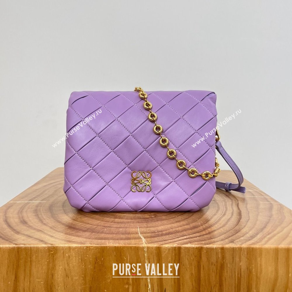 Loewe Puffer Goya in Pleated Shiny Nappa Lambskin 9076 Purple 2024 Top (KE-24090204)