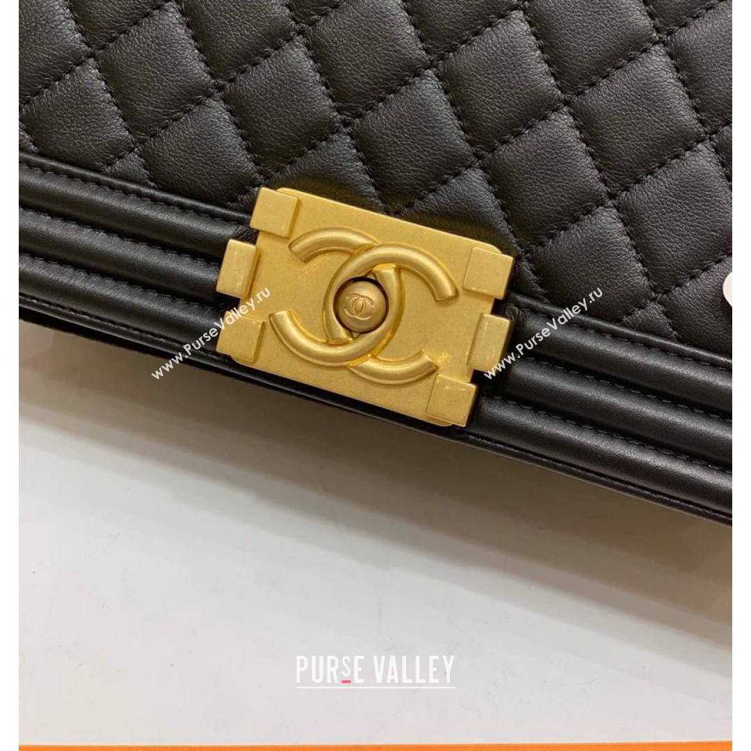 Chanel Quilted Original Incas Calfskin Leather Medium Boy Flap Bag Black/Gold (Top Quality) (SHUNY-210811056)