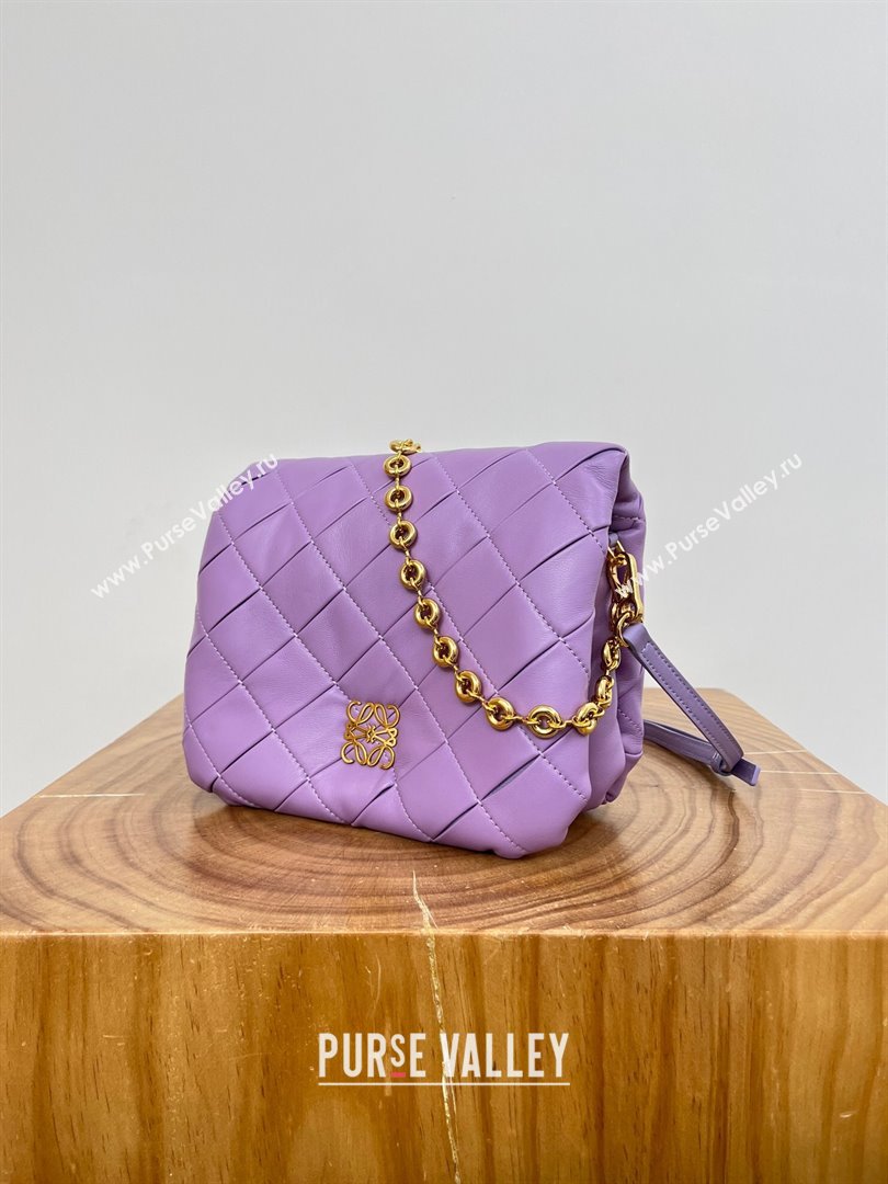 Loewe Puffer Goya in Pleated Shiny Nappa Lambskin 9076 Purple 2024 Top (KE-24090204)