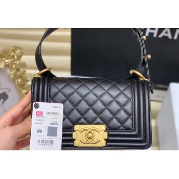 Chanel Quilted Original Lambskin Leather Small Boy Flap Bag Black/Gold (Top Quality) (SHUNY-210811063)