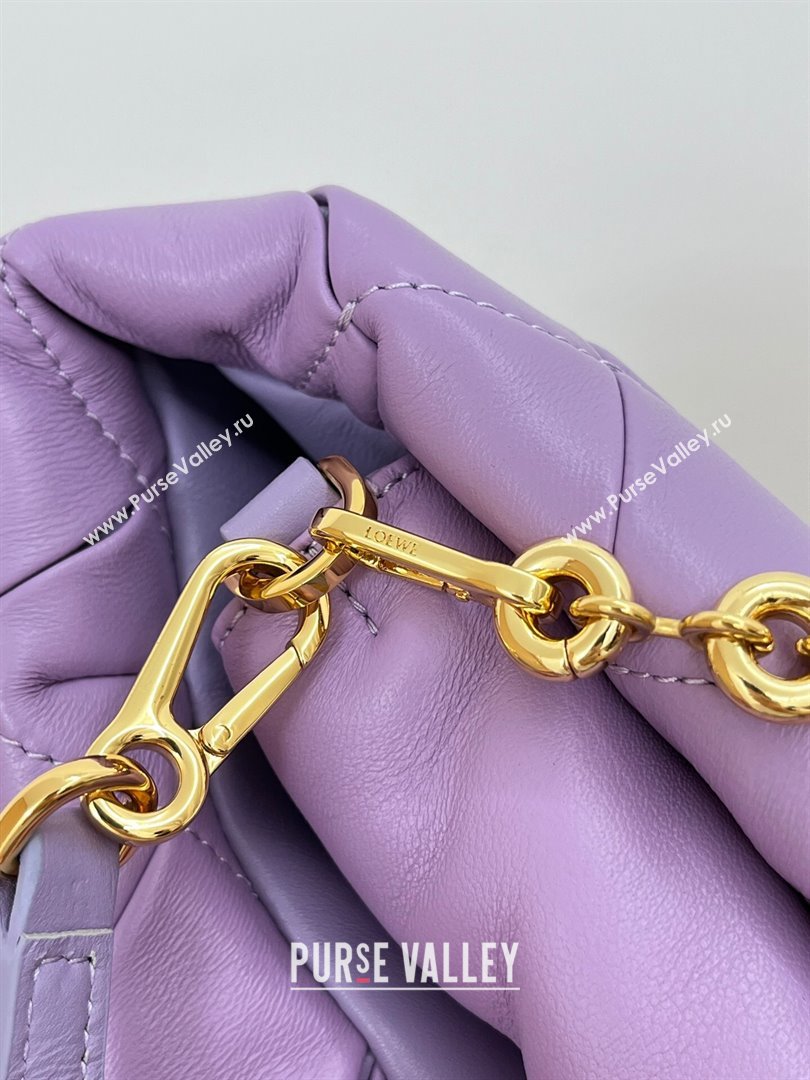 Loewe Puffer Goya in Pleated Shiny Nappa Lambskin 9076 Purple 2024 Top (KE-24090204)