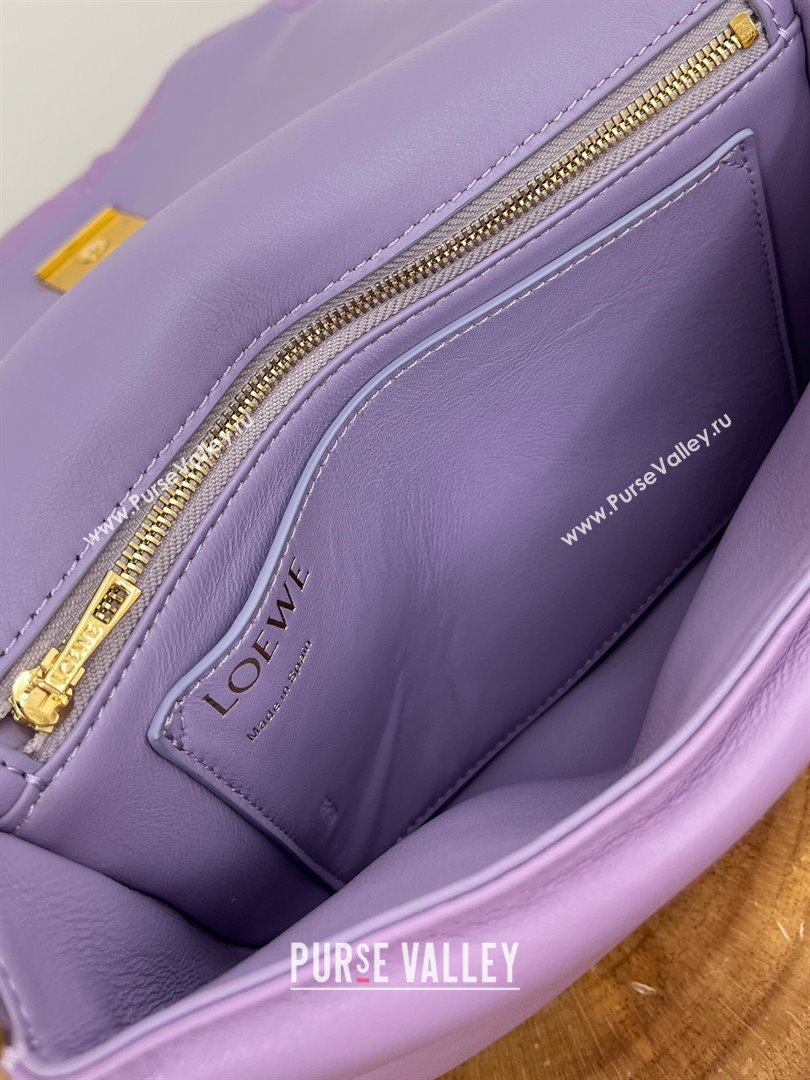 Loewe Puffer Goya in Pleated Shiny Nappa Lambskin 9076 Purple 2024 Top (KE-24090204)