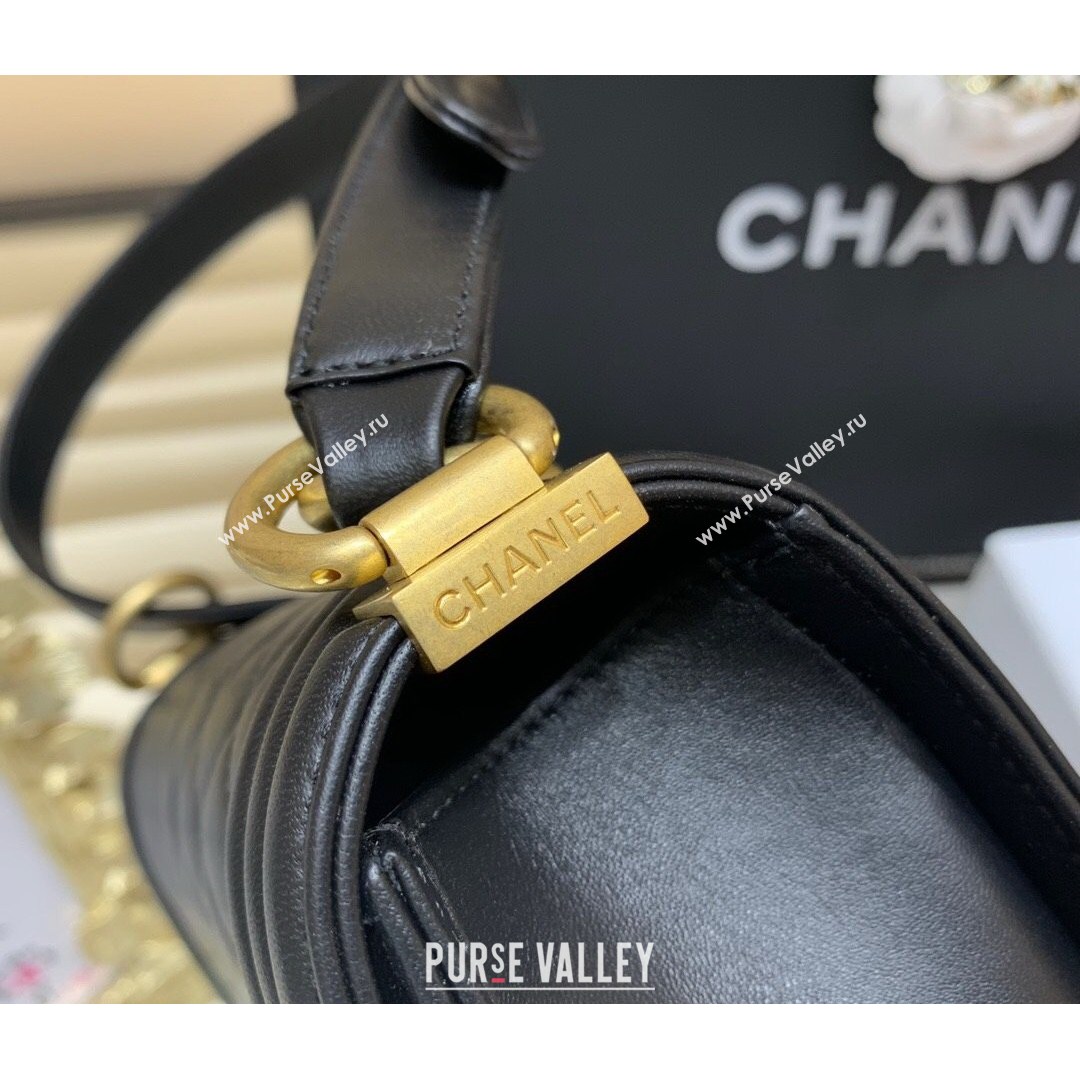 Chanel Quilted Original Lambskin Leather Small Boy Flap Bag Black/Gold (Top Quality) (SHUNY-210811063)