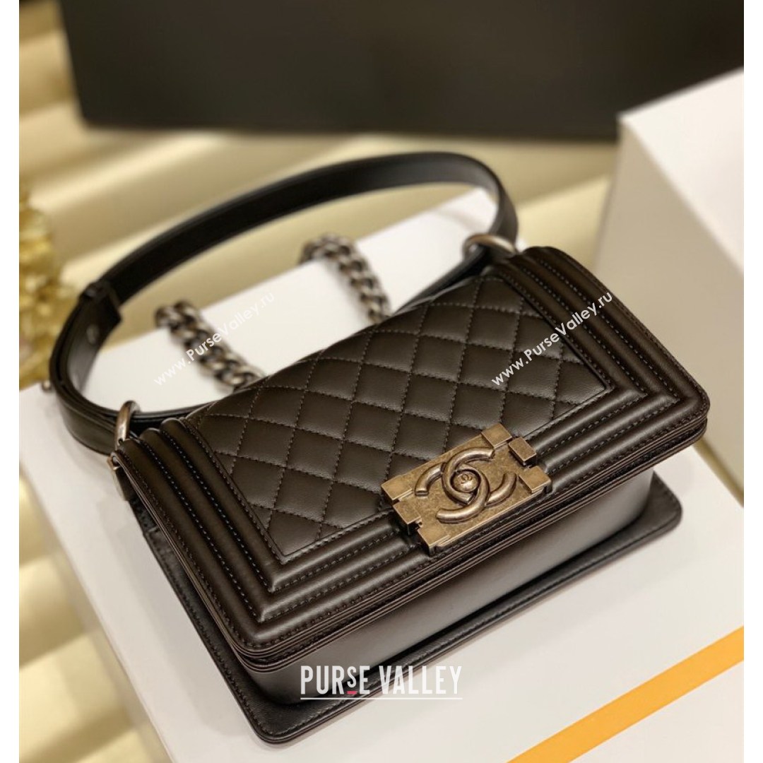 Chanel Quilted Original Lambskin Leather Small Boy Flap Bag Black/Silver (Top Quality) (SHUNY-210811064)