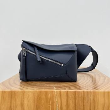 Loewe Small Puzzle Bumbag in Classic Calfskin 9114 Abyss Blue 2024 Top (KE-24090206)