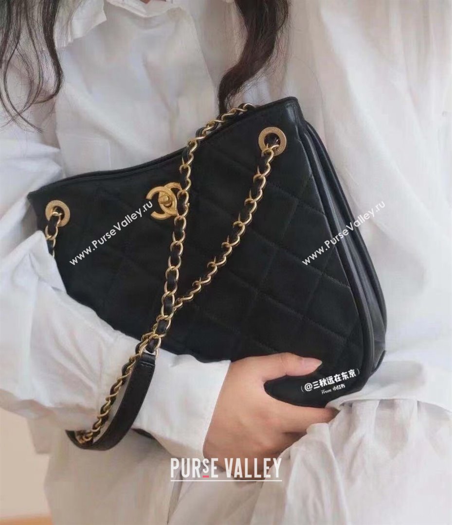 Chanel Calfskin Hobo Bag AS2724 Black 2021 (KAIS-21101274)