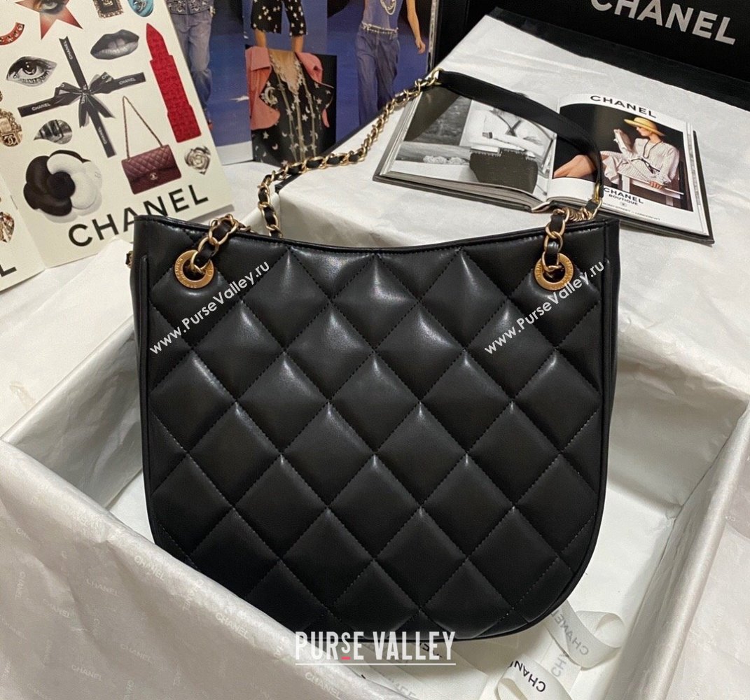 Chanel Calfskin Hobo Bag AS2724 Black 2021 (KAIS-21101274)