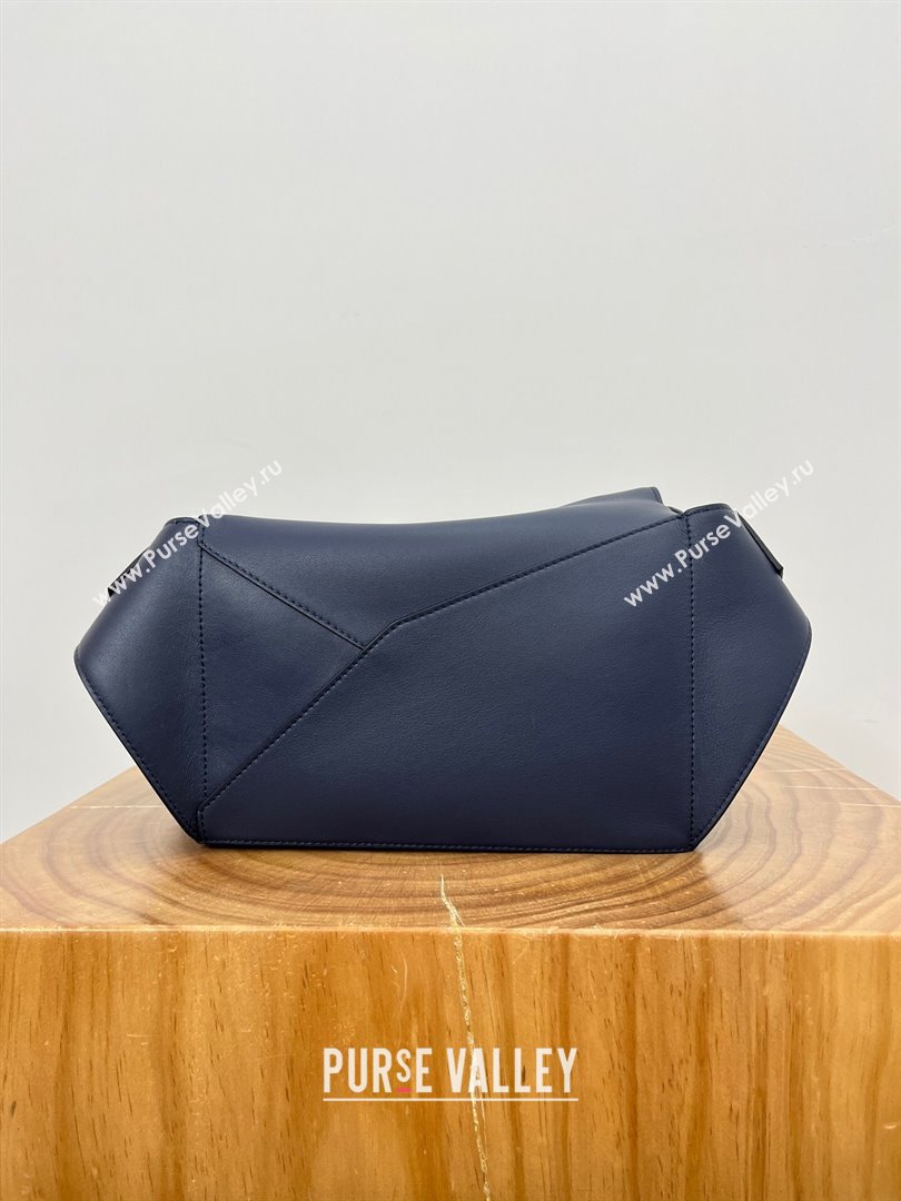 Loewe Small Puzzle Bumbag in Classic Calfskin 9114 Abyss Blue 2024 Top (KE-24090206)