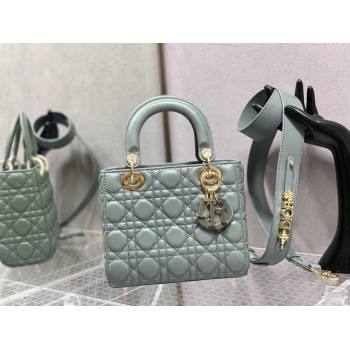 Dior Small Lady My ABCDior Bag in Rock Grey Cannage Lambskin 2024 0523 (XXG-240523066)