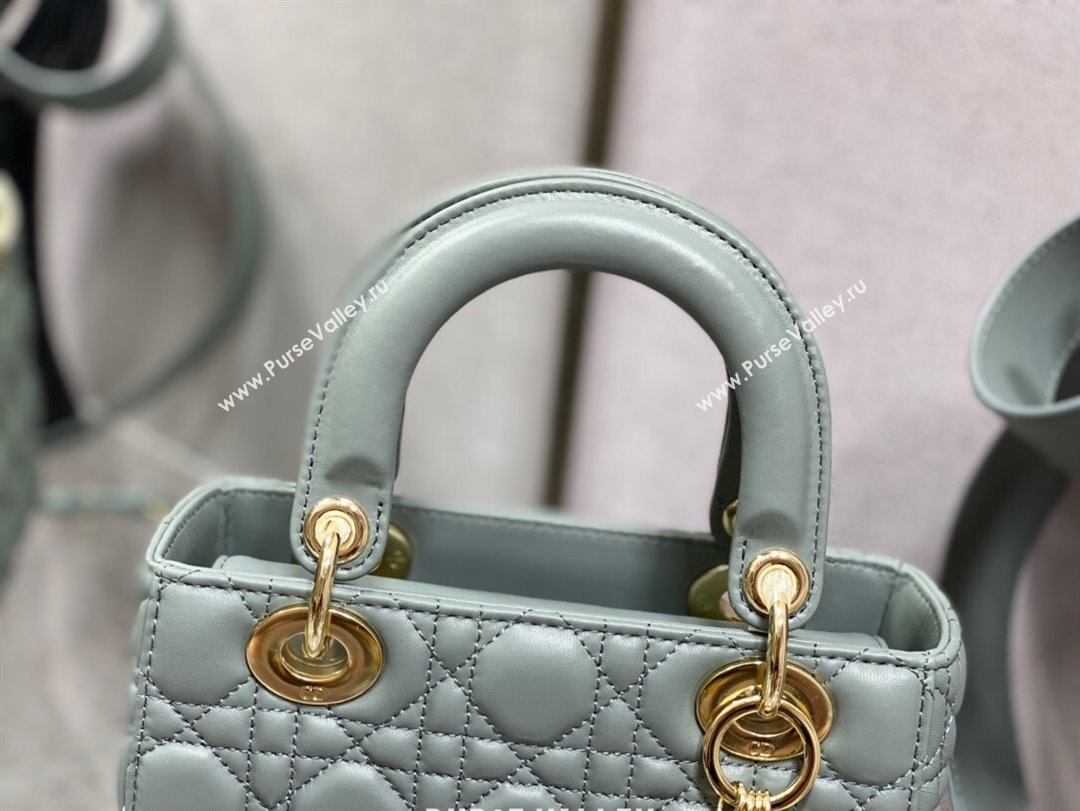 Dior Small Lady My ABCDior Bag in Rock Grey Cannage Lambskin 2024 0523 (XXG-240523066)