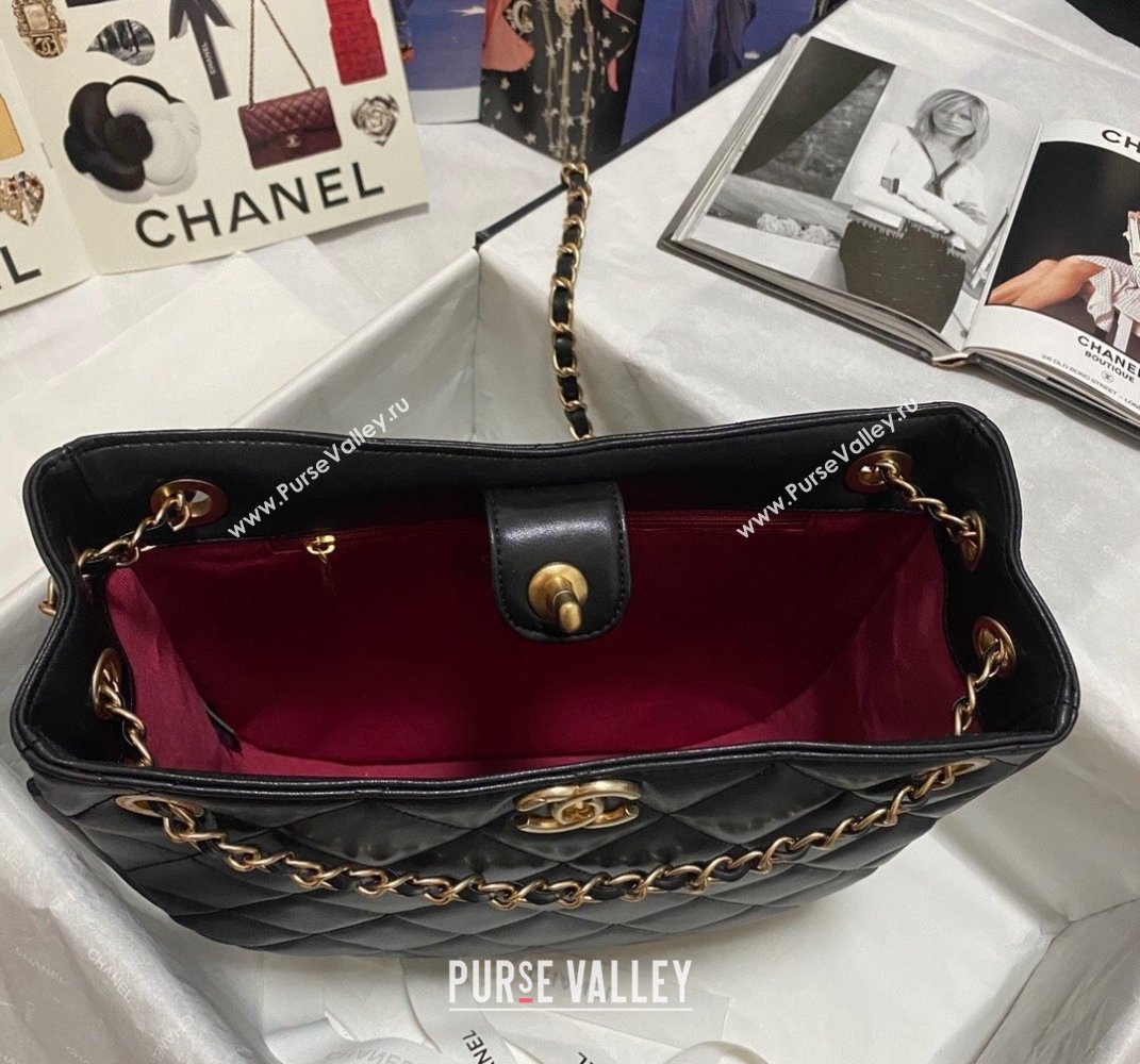 Chanel Calfskin Hobo Bag AS2724 Black 2021 (KAIS-21101274)