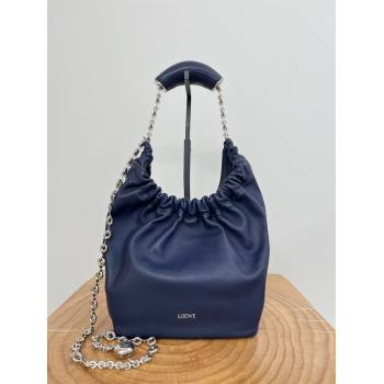 Loewe Small Squeeze Bag in Mellow Nappa Lambskin 9042 Abyss Blue 2024 Top (KE-24090207)