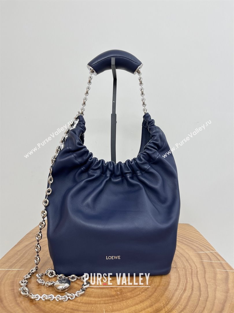 Loewe Small Squeeze Bag in Mellow Nappa Lambskin 9042 Abyss Blue 2024 Top (KE-24090207)