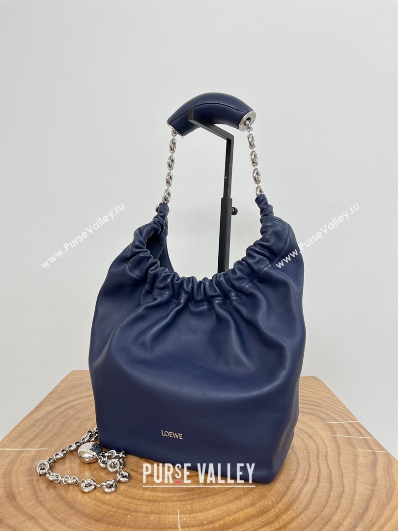 Loewe Small Squeeze Bag in Mellow Nappa Lambskin 9042 Abyss Blue 2024 Top (KE-24090207)