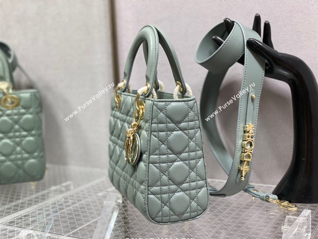 Dior Small Lady My ABCDior Bag in Rock Grey Cannage Lambskin 2024 0523 (XXG-240523066)