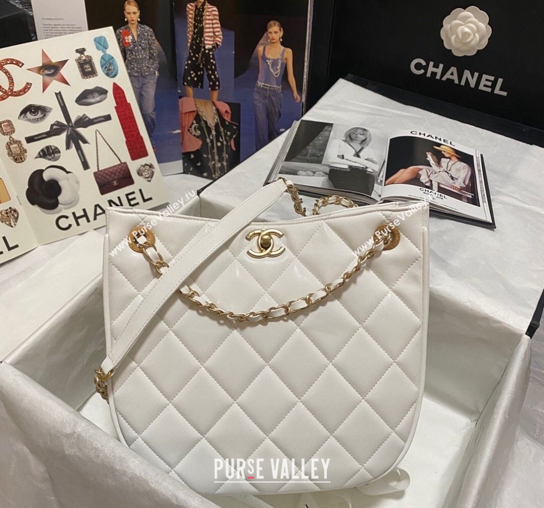 Chanel Calfskin Hobo Bag AS2724 White 2021 (KAIS-21101275)